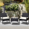 3-piece patio wicker rattan furniture set with cushions, featuring a coffee table, ideal for outdoor relaxation in the.