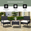 3-piece patio wicker rattan furniture set with cushions, featuring a coffee table and sturdy steel construction for.