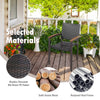 Stackable outdoor patio dining chair made of weather-resistant PE rattan and rustproof steel frame, ideal for gardens.