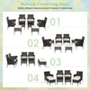 8-piece patio wicker conversation set featuring 4 chairs, 2 ottomans, and 2 coffee tables for versatile outdoor use.