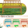 2-person outdoor acacia wood bench with backrest, featuring a smooth surface and ergonomic armrests for garden.