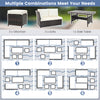 7-piece wicker patio furniture set featuring a sofa, ottomans, and side table for versatile outdoor configurations.
