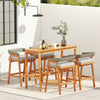 5 Pieces Patio Counter Height Bar Set with 4 Cushioned Barstools - Gallery View 1 of 9