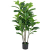 Artificial 51-inch fiddle leaf fig tree in a sturdy pot, featuring lush green leaves for indoor or outdoor decoration.