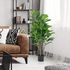Single 51-inch artificial fiddle leaf fig tree with a full appearance in a black pot, ideal for stylish indoor.