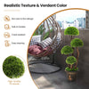 3 feet decorative artificial cedar topiary tree with rattan trunk and realistic PE leaves for indoor and outdoor decor.