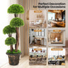 3 feet decorative artificial cedar topiary tree with rattan trunk, perfect for home, office, or restaurant decor.
