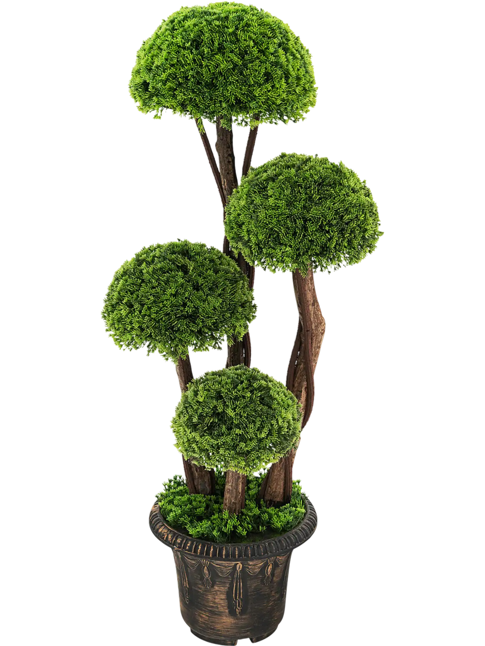 3 Feet Decorative Artificial Cedar Topiary Tree with Rattan Trunk