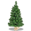 2 ft artificial Christmas tree with eco-friendly PVC branches and burlap bag base, perfect for corner decoration.