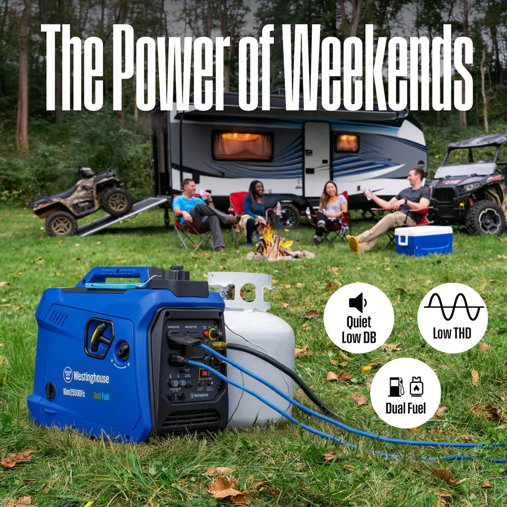 Westinghouse iGen2550DFc Inverter Generator 1900/2550W Dual Fuel Gas Propane 30A Low THD CO Sensor New