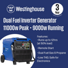 Westinghouse iGen11000DFc Dual Fuel Inverter Generator 9000W/11000W 50 Amp With CO Sensor Remote Start New