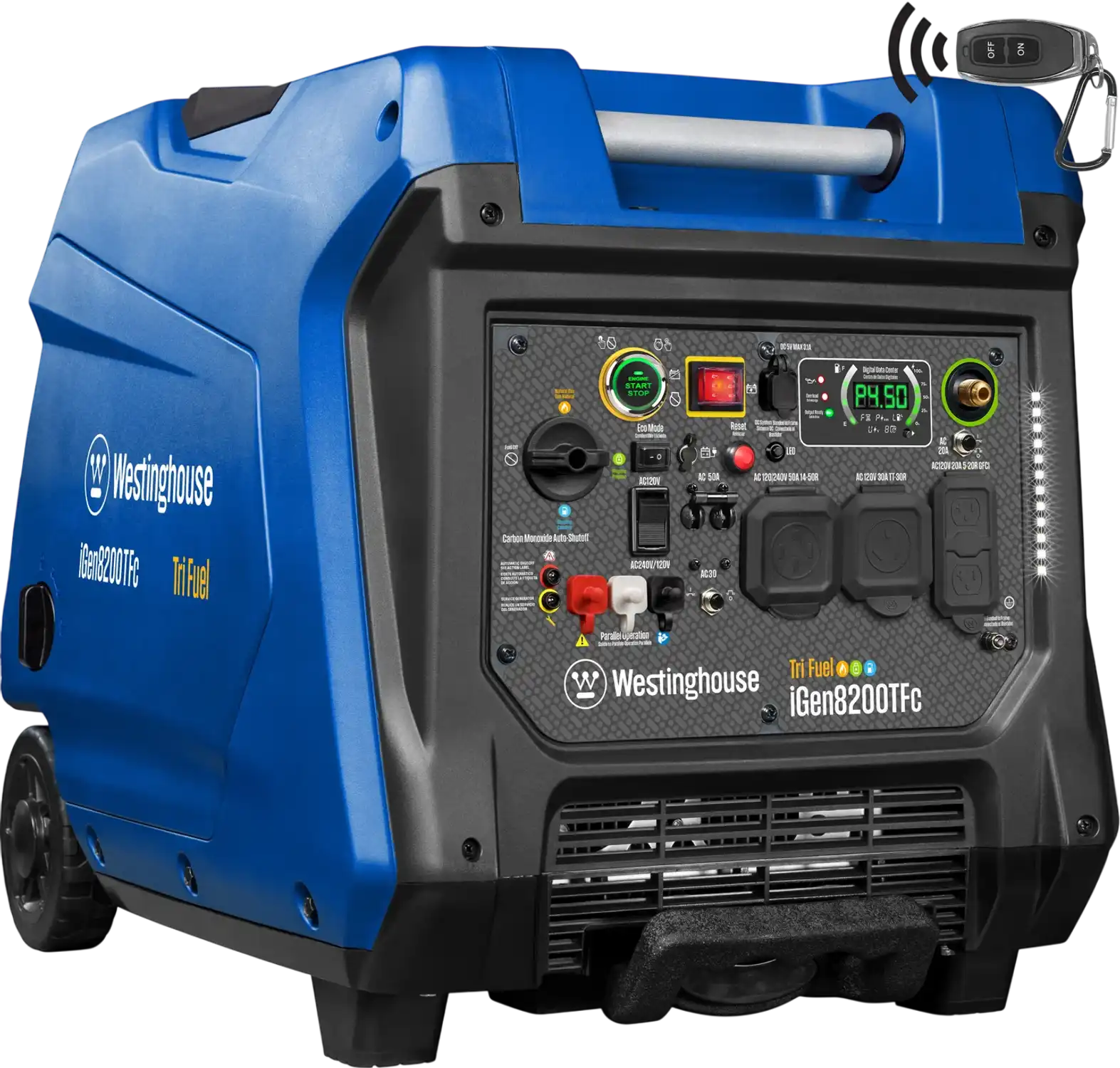 Westinghouse iGen8200TFc Inverter Generator 6600/8200W Tri Fuel Gas Propane Natural Gas Low THD Remote Start CO Sensor New