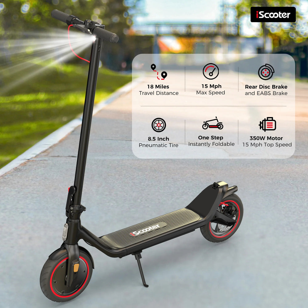 iScooter i8L Foldable Electric Scooter 18 Mile Range 15 MPH 350W