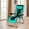 Oversize Folding Adjustable Padded Zero Gravity Lounge Chair-Turquoise - Gallery View 1 of 12