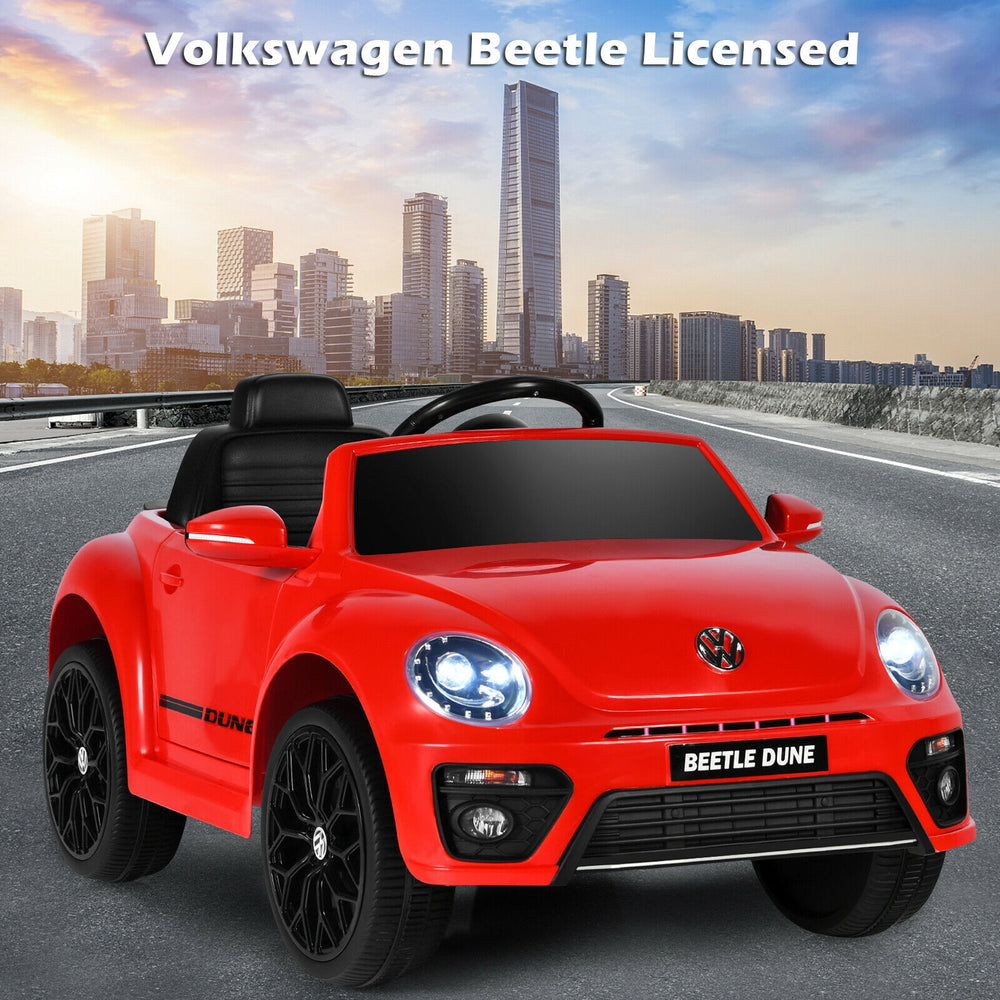 Volkswagen Beetle Kids Electric Ride On Car with Remote Control-Red - Gallery View 1 of 10