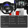 Volkswagen Beetle kids electric ride on car dashboard with controls for music, Bluetooth, and speed settings.