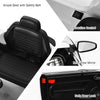 Ample seat with safety belt and rear-view mirror for the Volkswagen Beetle kids electric ride on car.