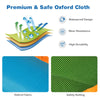 Close-up of durable oxford fabric and safety netting for the inflatable water slide kids bounce house, ensuring safety.
