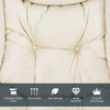 Beige modern lazy chair featuring thick upholstery, ergonomic design, and a rust-resistant steel frame for versatile.