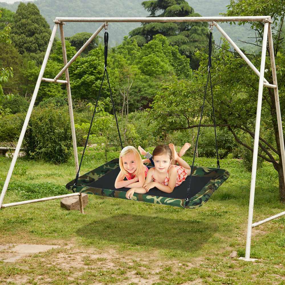 60 Inches Platform Tree Swing Outdoor with  2 Hanging Straps-Camouflage - Gallery View 1 of 10