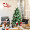 Pre-lit 5 ft snowy Christmas tree with multi-color lights and red berries, perfect for festive home decoration.