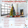 5 ft snowy Christmas tree showcasing a lush design with multi-color lights and festive decorations for holiday cheer.