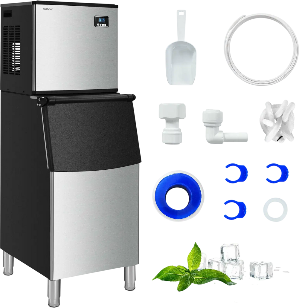 353LBS/24H Split Commercial Ice Maker with 198 LBS Storage Bin