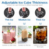 Adjustable ice cube thickness feature of the 353LBS/24H commercial ice maker, ideal for various beverages.