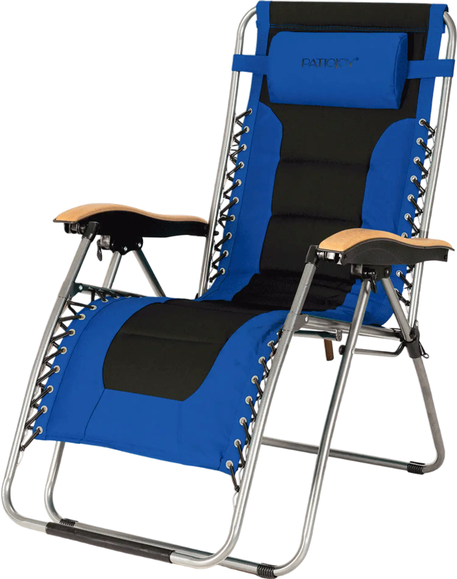 Costway Oversize Folding Adjustable Padded Zero Gravity Lounge Chair Blue 49037165 New