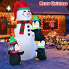 6ft inflatable snowman with penguins, featuring bright lights for festive outdoor Christmas decoration.