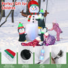 6ft inflatable Christmas snowman with penguins, made of waterproof polyester, perfect for festive outdoor decoration.