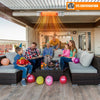 Indoor and outdoor electric heater with 1500W power setting, featuring fast heating and waterproof aluminum design.