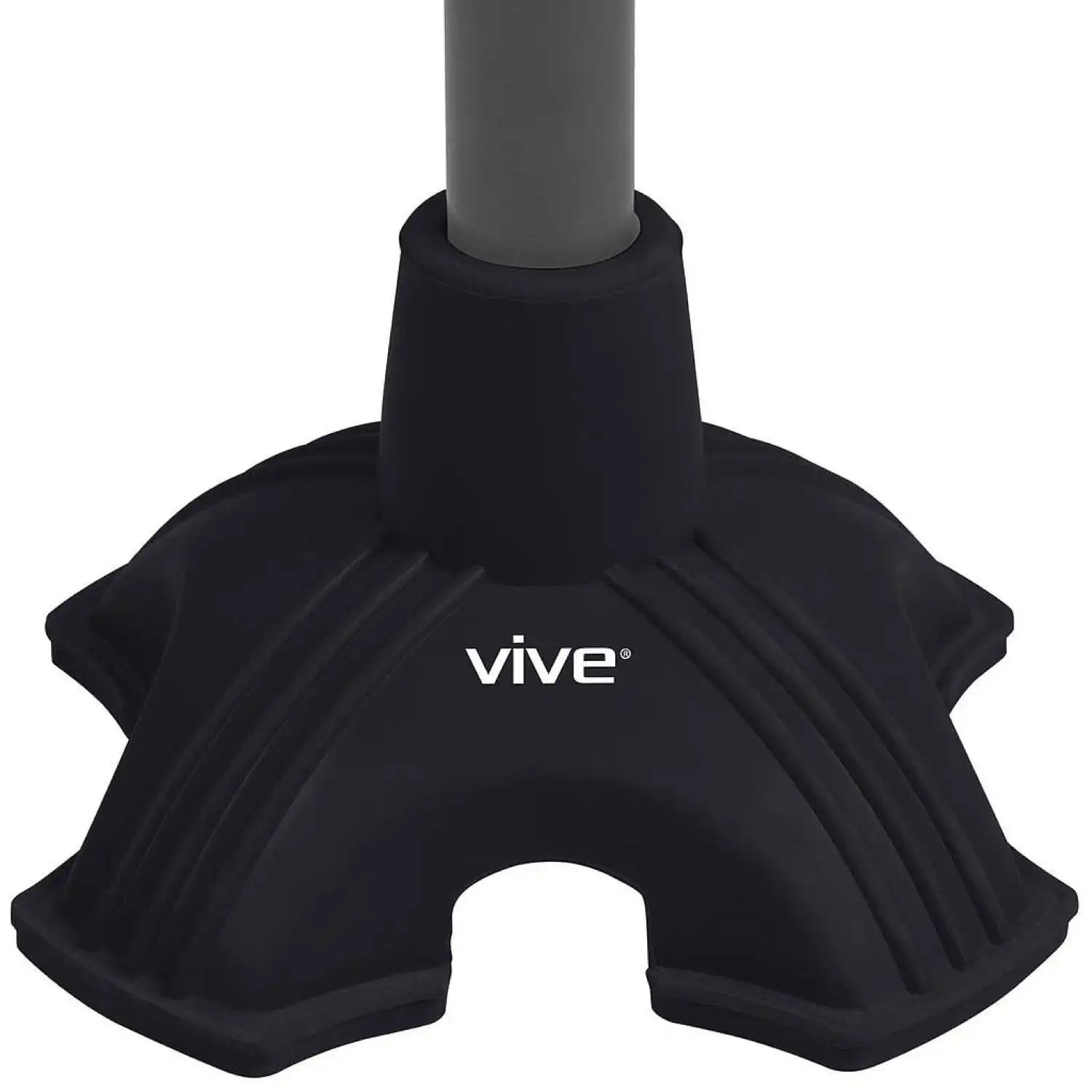Vive Health Standing Cane Tip - Quad Rubber Replacement Foot Pad for Walking Canes New