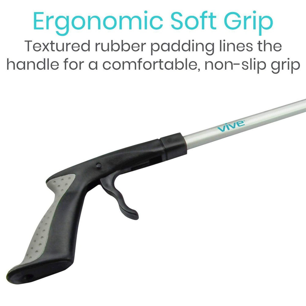 Vive Health Reacher Grabber 32" Extra Long Mobility Aid w/ Rotating Hand, Heavy Duty Grip Arm New