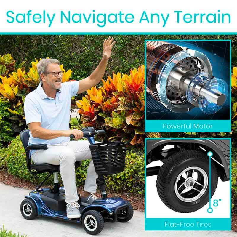 Vive Health MOB1027 Mobility Scooter 4 Wheel 265 lbs. Capacity 24V 3.7 MPH 12.4 Miles New