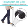 Vive Health Carbon Fiber Quad Cane Lightweight Adjustable Staff New