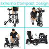 Vive Health MOB1010 SunStride Rollator Walker Upright 300 lbs. Capacity Foldable Lightweight New