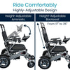 Vive Health MOB1029L Power Wheelchair Foldable 265 lbs. Capacity 24V Li-Ion Battery 3.7 MPH 9.3 Miles TSA Approved New