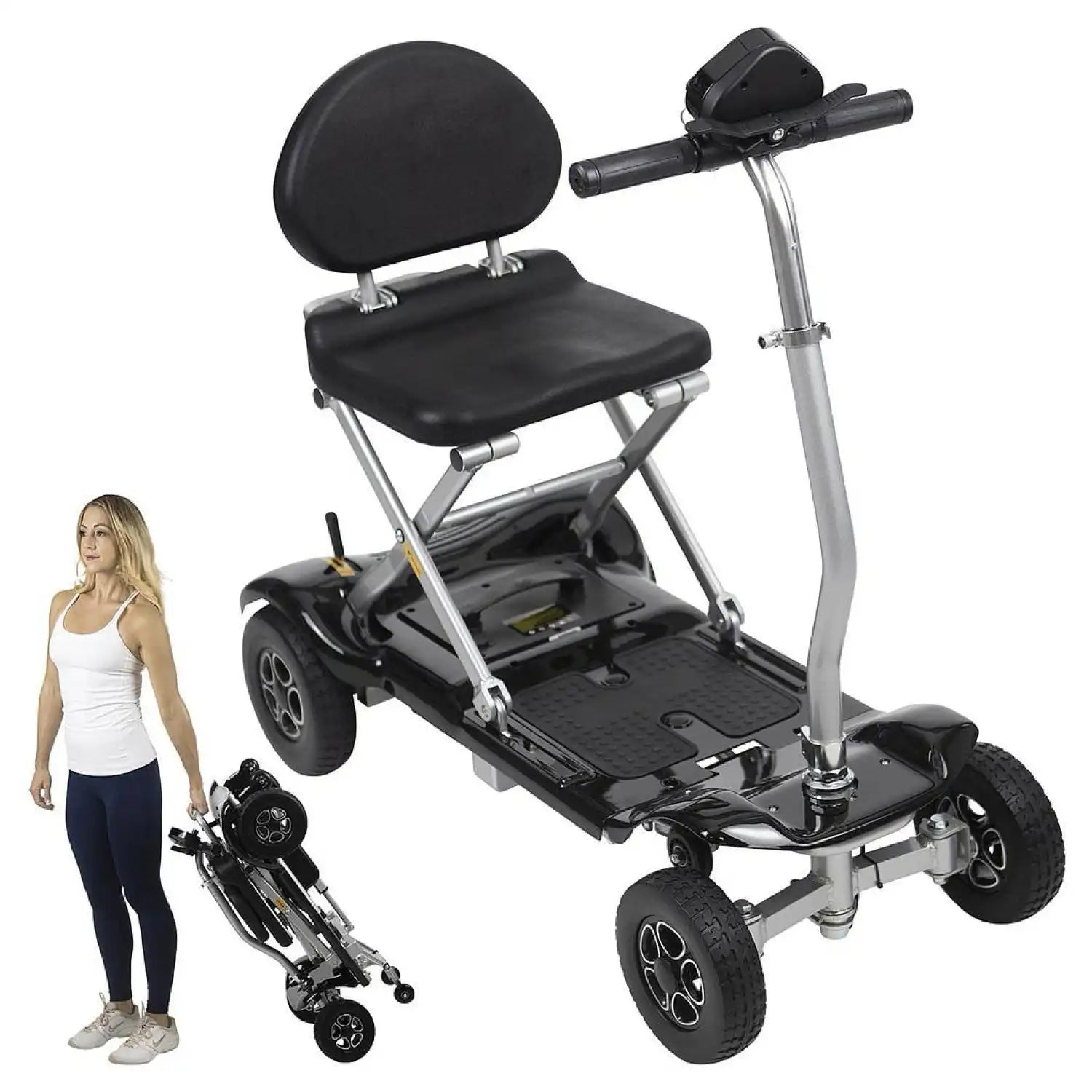 Vive Health MOB1058 Mobility Scooter Automatic Folding 220 lbs. Capacity 24V Li-Ion 3.73 MPH 11.3 Miles Black New