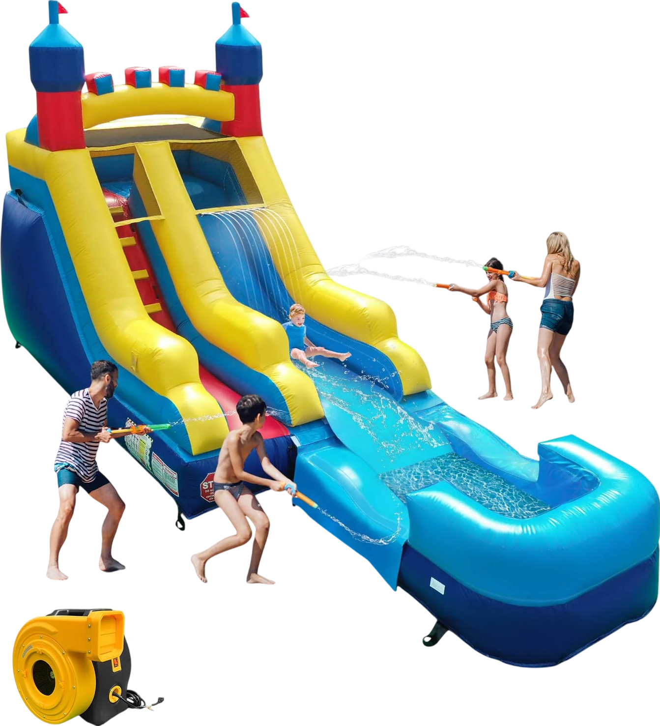 Joymor Inflatable Bounce House with Splash Pool and Slide Commercial-Grade New