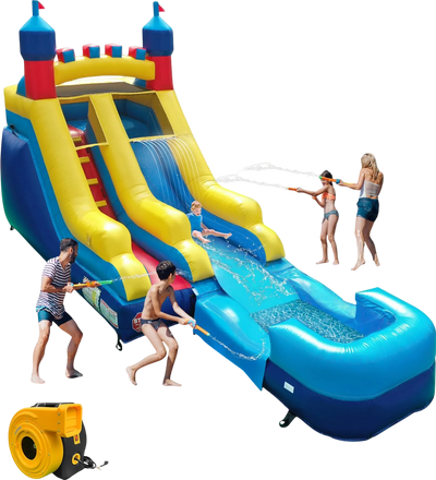 Joymor Inflatable Bounce House with Splash Pool and Slide Commercial-Grade New