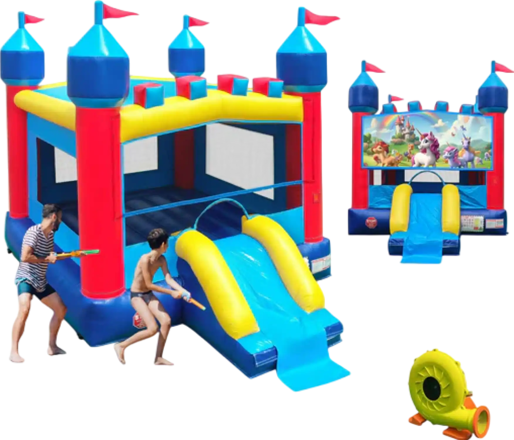 Joymor Inflatable Slide Bounce House with Air Blower Commercial-Grade New