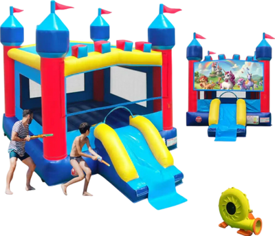 Joymor Inflatable Slide Bounce House with Air Blower Commercial-Grade New