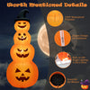 8 feet inflatable Halloween pumpkin stack with built-in LED lights, made of 190T waterproof polyester for outdoor.