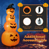 8 feet inflatable Halloween pumpkin stack with LED lights, made of durable polyester, perfect for yard decoration.