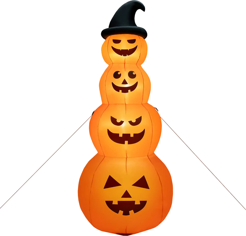 8 Feet Inflatable Halloween Pumpkins Stack with Built-in LED Lights