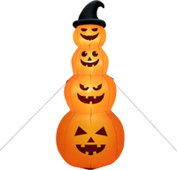 8 Feet Inflatable Halloween Pumpkins Stack with Built-in LED Lights