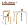Kids wooden activity table and chair set with rounded edges, made of poplar and birch, ideal for playrooms.