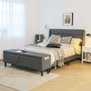 Costway Full Size Upholstered Bed Frame with Headboard & Storage Ottoman New