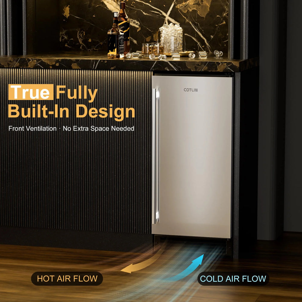 Cotlin IMB55BI Undercounter Bullet Ice Maker 15" Ultra-Clear 52 lbs/Day with 26 lbs. Storage New
